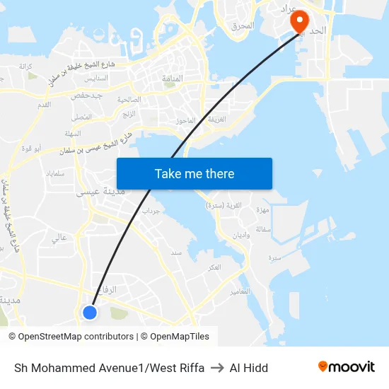 Sheikh Mohammed Avenue-1/West Riffa to Al Hidd map