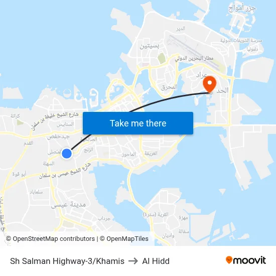Sh Salman Highway-3/Khamis to Al Hidd map