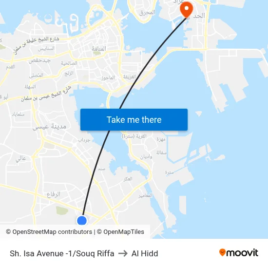 Sheikh Isa Avenue-1/Souq Riffa to Al Hidd map