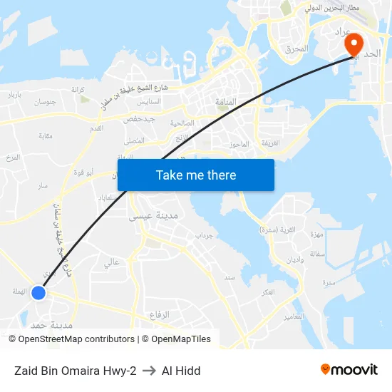 Zaid Bin Omaira Hwy-2 to Al Hidd map
