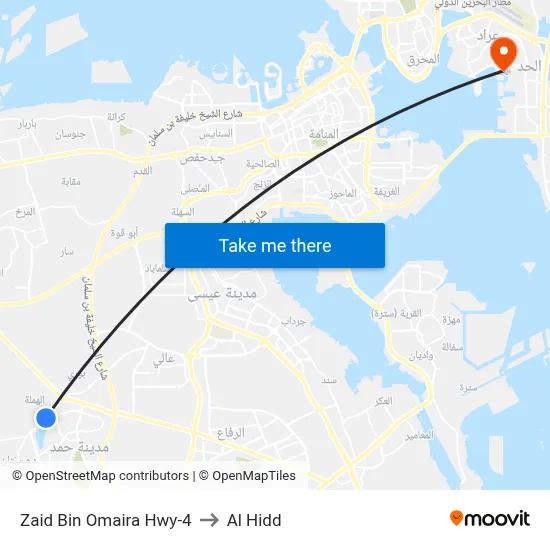 Zaid Bin Omaira Hwy-4 to Al Hidd map