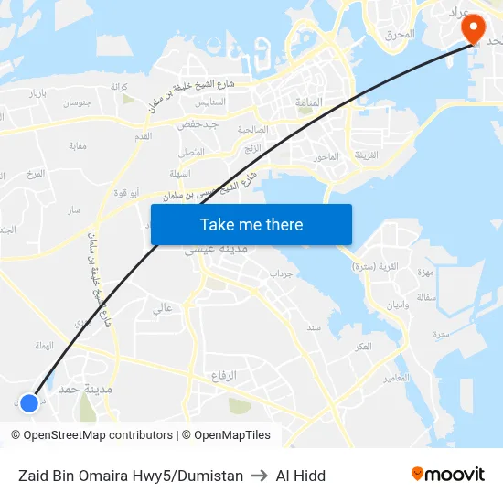 Zaid Bin Omaira Highway5/Dumistan to Al Hidd map