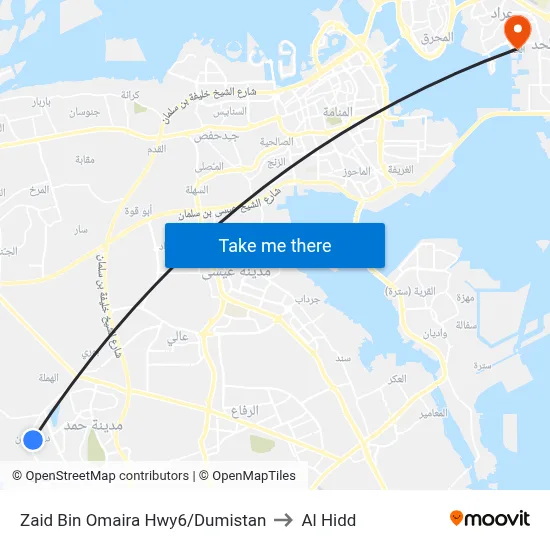 Zaid Bin Omaira Highway-6/Dumistan to Al Hidd map