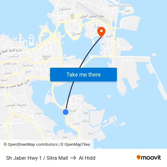 Sheikh Jaber Highway-1/Sitra Mall to Al Hidd map