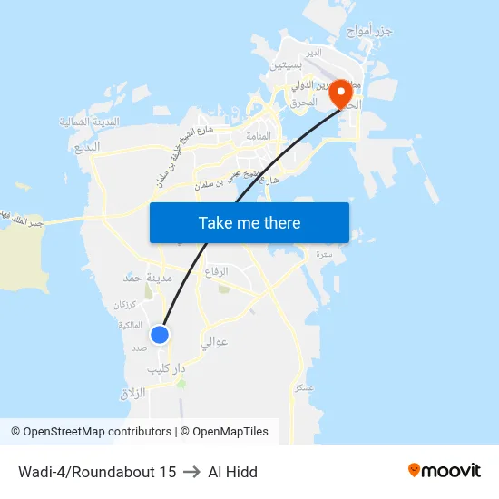 Wadi-4/Roundabout 15 to Al Hidd map