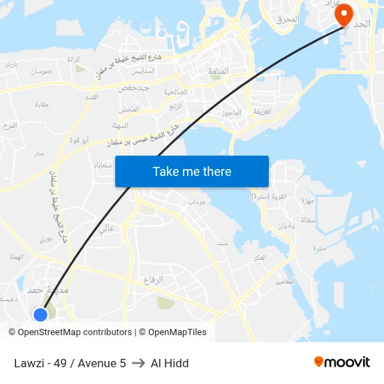 Lawzi - 49 / Avenue 5 to Al Hidd map