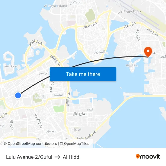 Lulu Avenue-2/Guful to Al Hidd map