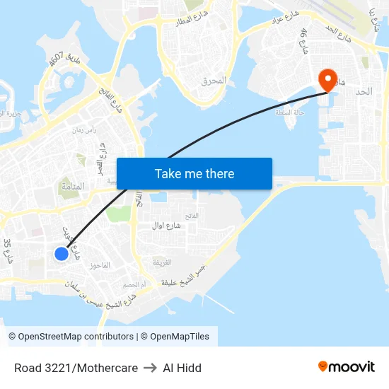 Road 3221/Mothercare to Al Hidd map