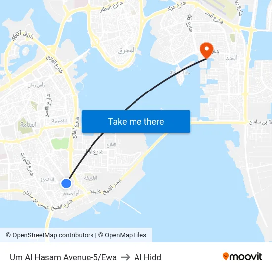 Um Al Hasam Avenue-5/Ewa to Al Hidd map