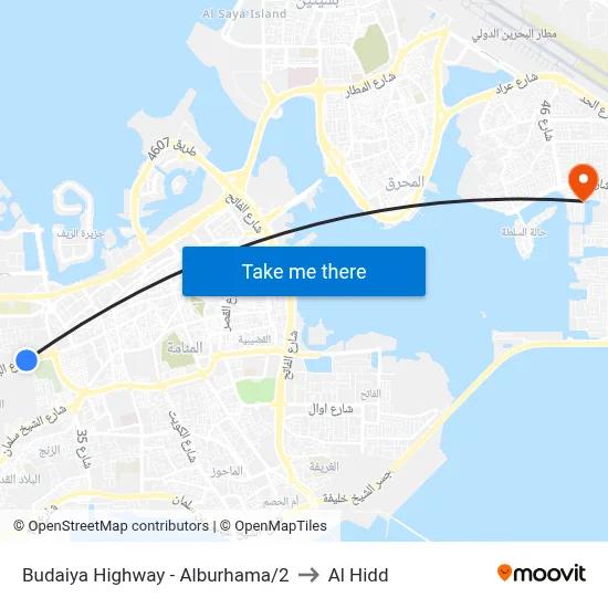 Budaiya Highway - Alburhama/2 to Al Hidd map