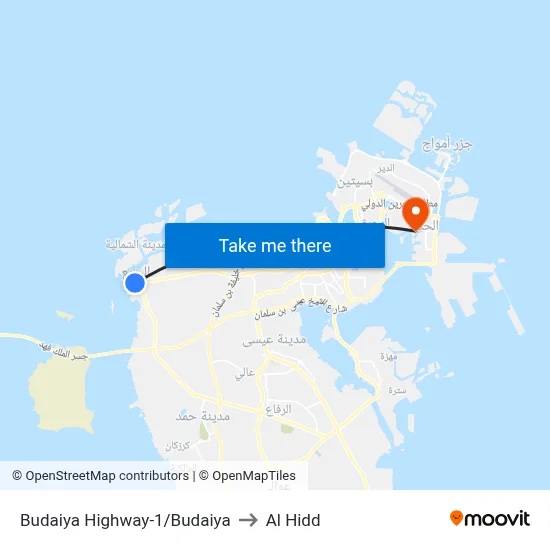 Budaiya Highway-1/Budaiya to Al Hidd map