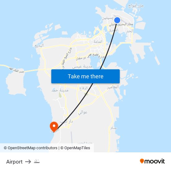 Airport to سَنَد map