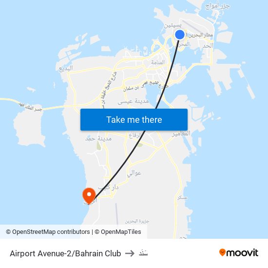 Airport Avenue-2/Bahrain Club to سَنَد map