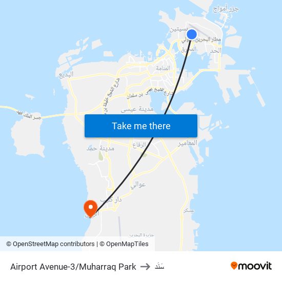 Airport Avenue-3/Muharraq Park to سَنَد map