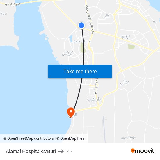 Alamal Hospital-2/Buri to سَنَد map