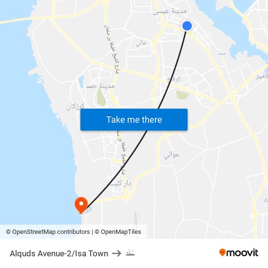 Alquds Avenue-2/Isa Town to سَنَد map