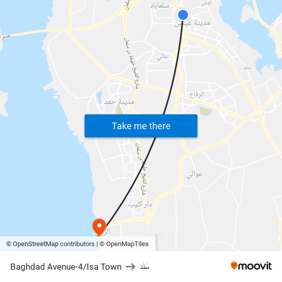 Baghdad Avenue-4/Isa Town to سَنَد map