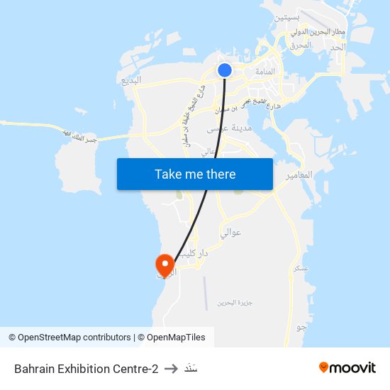 Bahrain Exhibition Centre-2 to سَنَد map