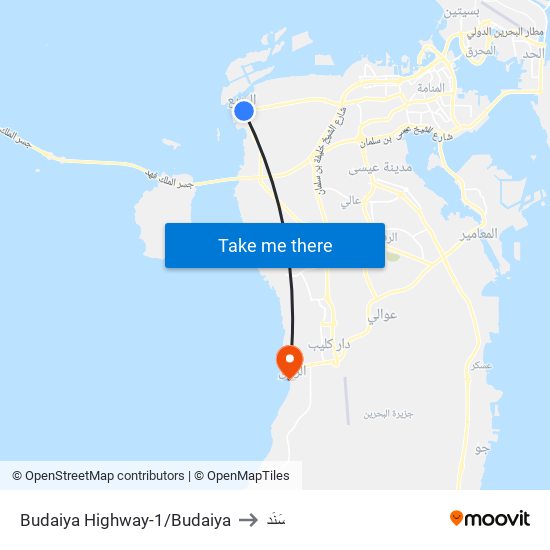 Budaiya Highway-1/Budaiya to سَنَد map