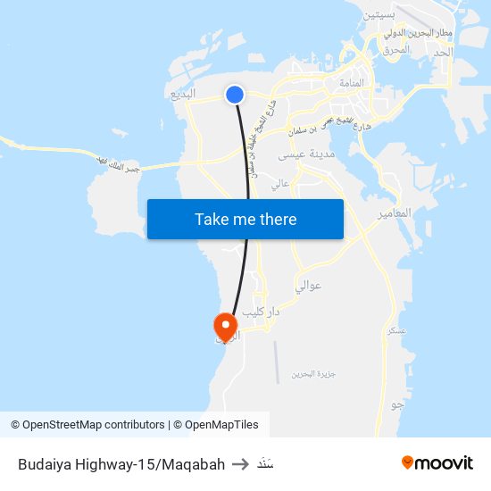 Budaiya Highway-15/Maqabah to سَنَد map