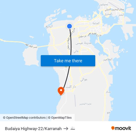 Budaiya Highway-22/Karranah to سَنَد map
