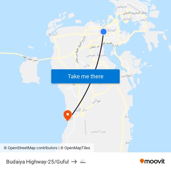 Budaiya Highway-25/Guful to سَنَد map