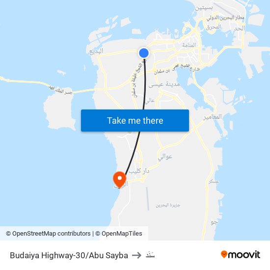Budaiya Highway-30/Abu Sayba to سَنَد map