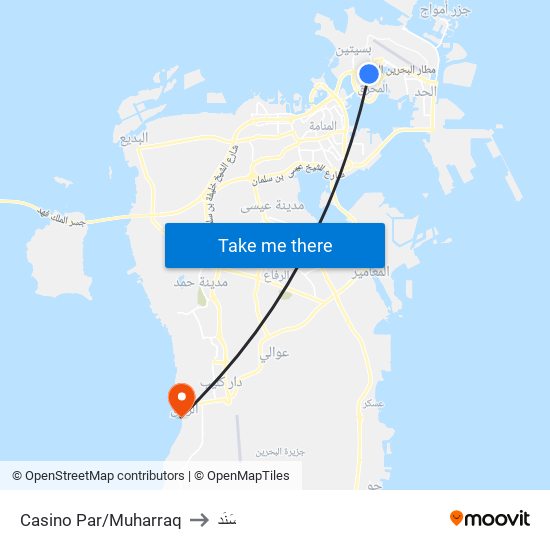 Casino Par/Muharraq to سَنَد map