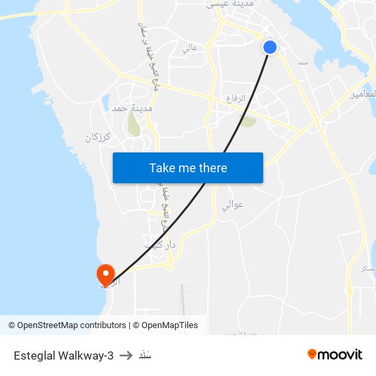 Esteglal Walkway-3 to سَنَد map