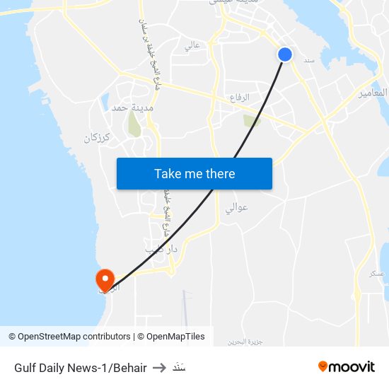 Gulf Daily News-1/Behair to سَنَد map