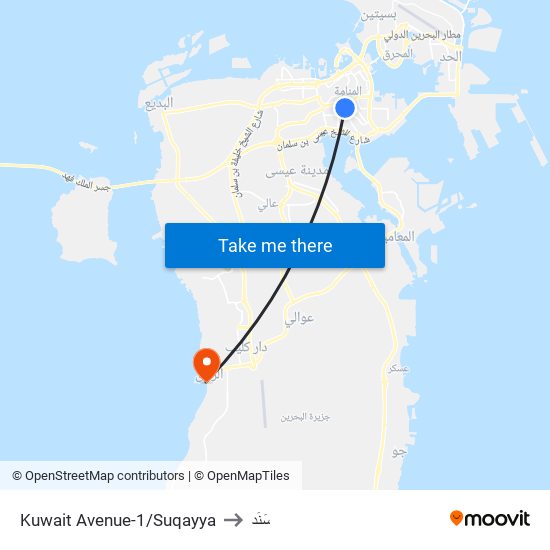 Kuwait Avenue-1/Suqayya to سَنَد map