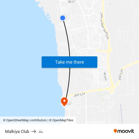 Malkiya Club to سَنَد map