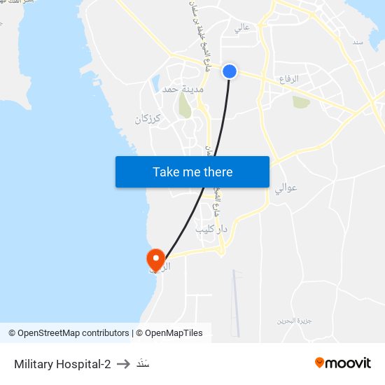 Military Hospital-2 to سَنَد map