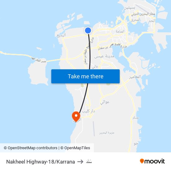 Nakheel Highway-18/Karrana to سَنَد map