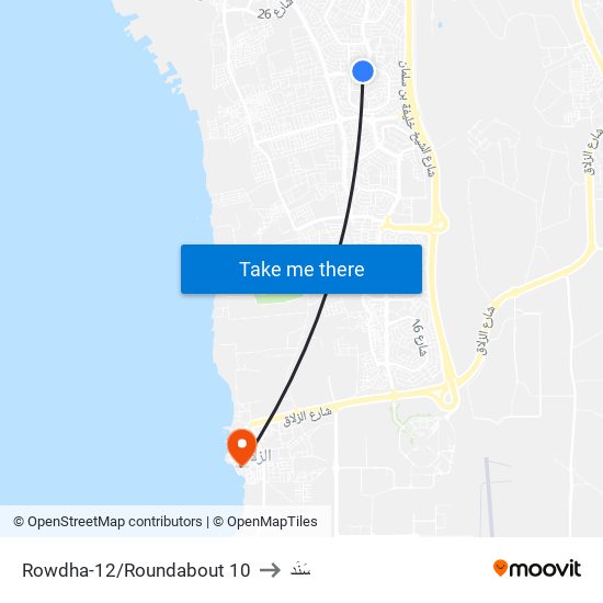Rowdha-12/Roundabout 10 to سَنَد map