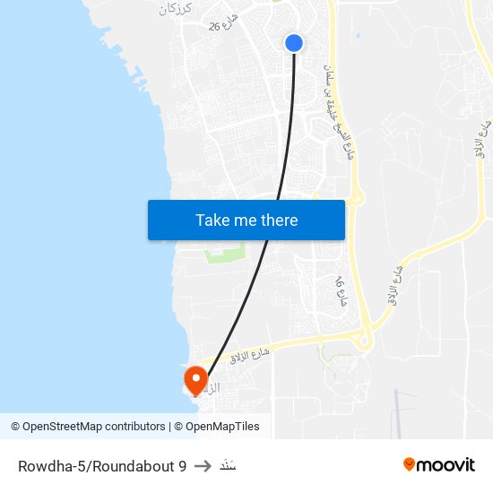 Rowdha-5/Roundabout 9 to سَنَد map