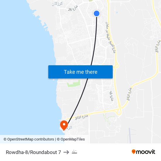Rowdha-8/Roundabout 7 to سَنَد map