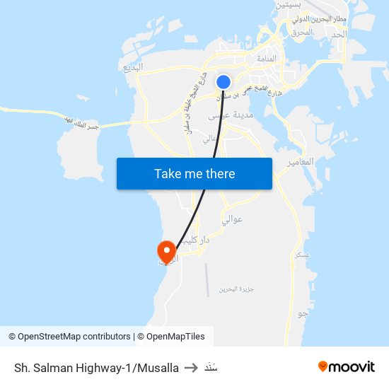 Sh. Salman Highway-1/Musalla to سَنَد map