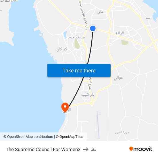 The Supreme Council For Women2 to سَنَد map