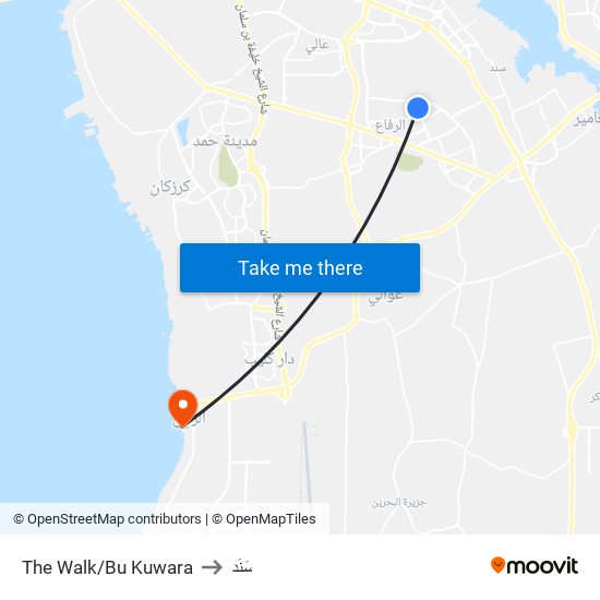 The Walk/Bu Kuwara to سَنَد map