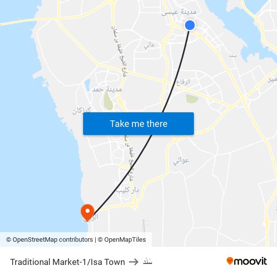 Traditional Market-1/Isa Town to سَنَد map