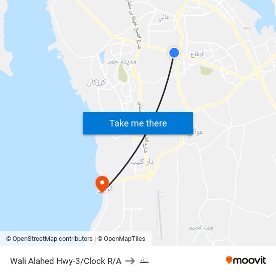 Wali Alahed Hwy-3/Clock R/A to سَنَد map