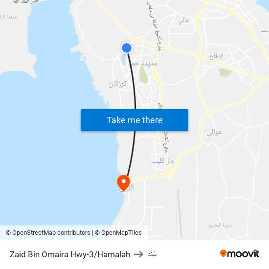 Zaid Bin Omaira Hwy-3/Hamalah to سَنَد map