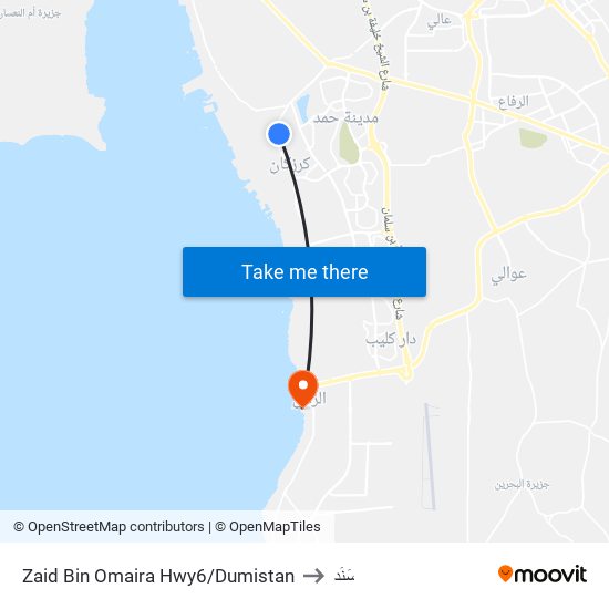 Zaid Bin Omaira Hwy6/Dumistan to سَنَد map