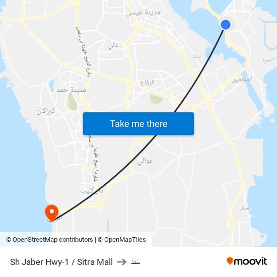 Sh Jaber Hwy-1 / Sitra Mall to سَنَد map