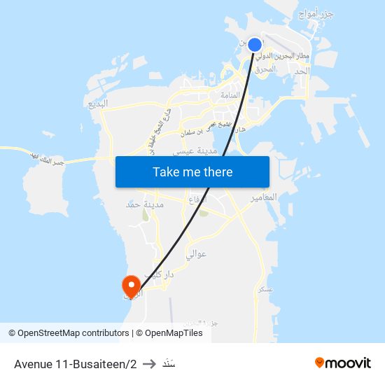Avenue 11-Busaiteen/2 to سَنَد map