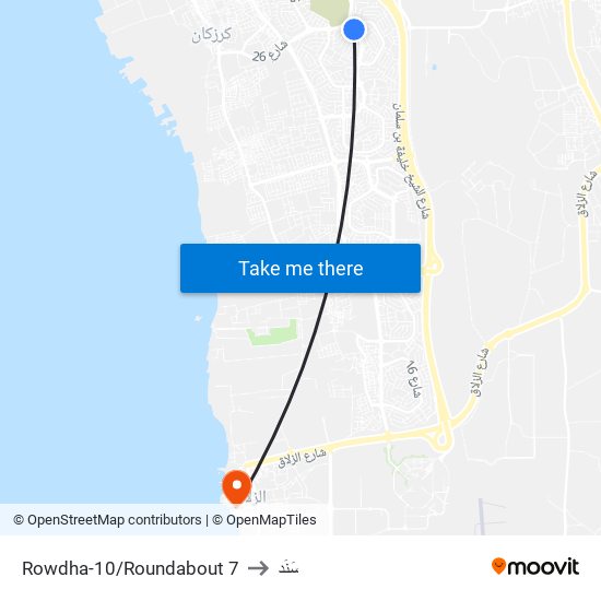Rowdha-10/Roundabout 7 to سَنَد map