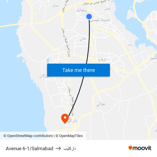 Avenue 6-1/Salmabad to داركليب map