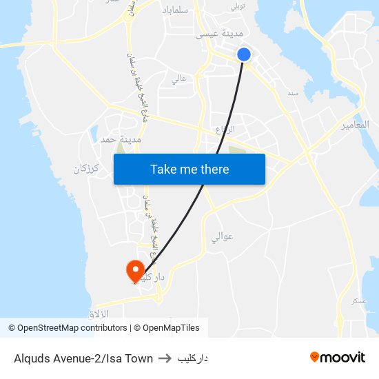 Alquds Avenue-2/Isa Town to داركليب map