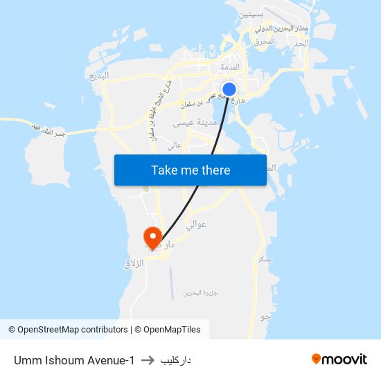 Umm Ishoum Avenue-1 to داركليب map